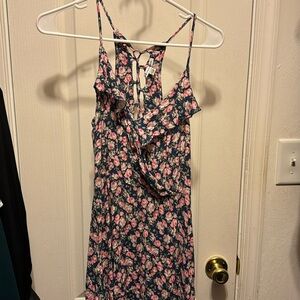 American Eagle floral lace up back mini dress